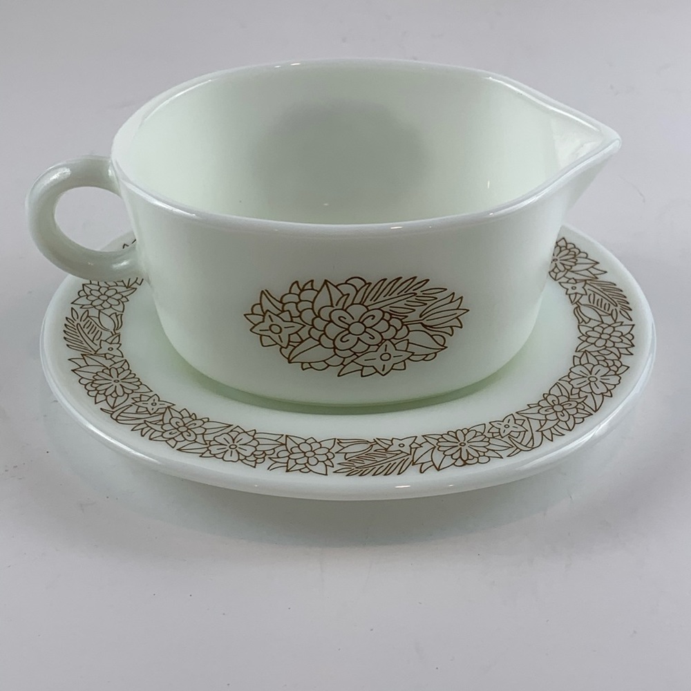 Vintage Pyrex Woodland Gravy Boat